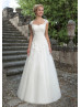 Sweetheart Neck Beaded Ivory Lace Tulle Wedding Dress With Detachable Jacket